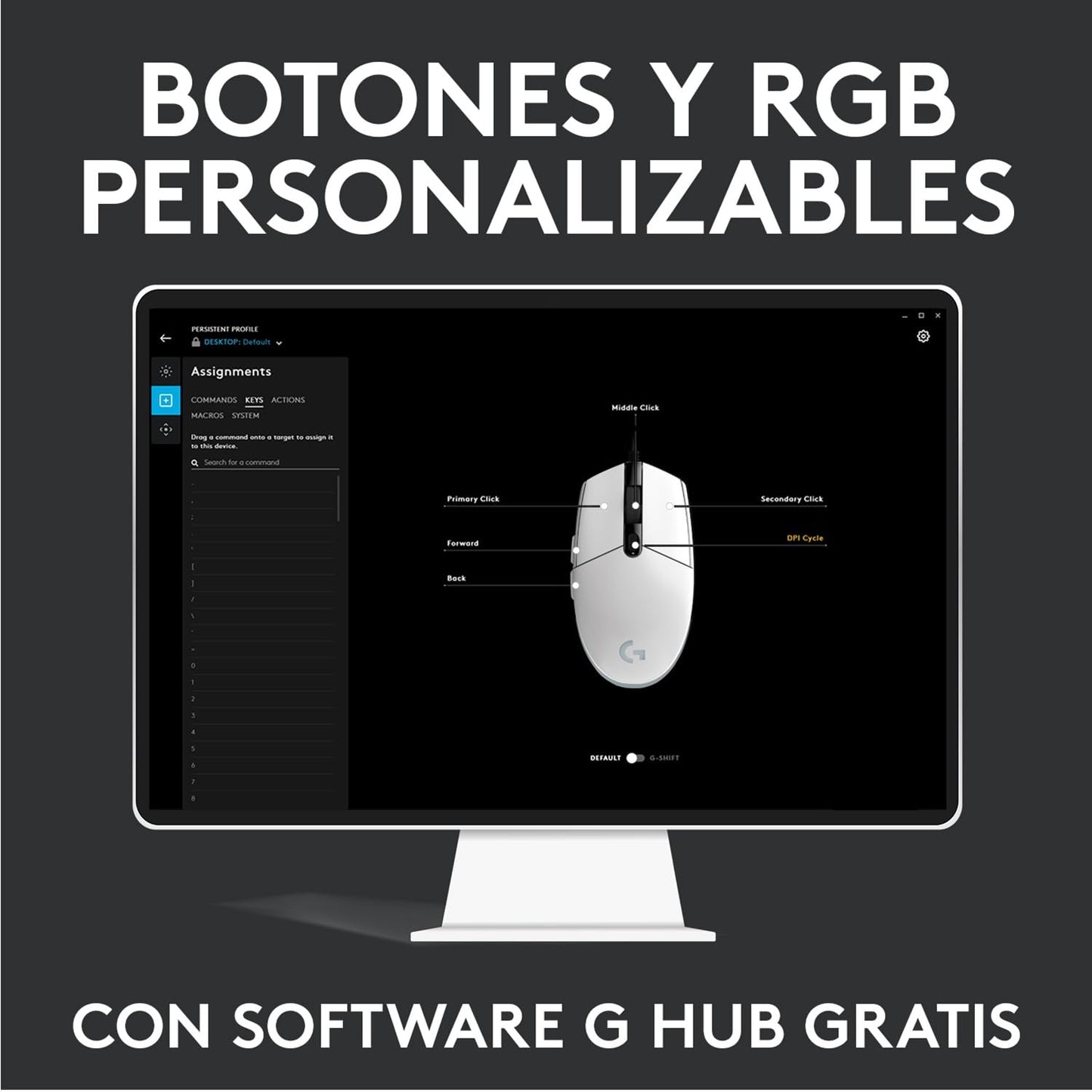 Logitech G203 LIGHTSYNC Mouse Gaming con Iluminación RGB Personalizable, 6 Botones Programables Seguimiento de hasta 8,000 dpi, Ultra-Ligero - Negro