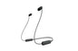 Sony WI-C100 - Audífonos inalámbricos intraauriculares con Banda para el Cuello y micrófono para Llamadas con Manos Libres, Negro, WIC100/B (Versión Nacional)