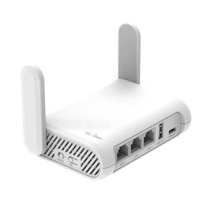 GL.iNet GL-SFT1200 (Opal) Enrutador WiFi de viaje seguro, red inalámbrica Gigabit Ethernet AC1200 de doble banda, IPv6 USB 2.0, modo de punto de acceso de puente repetidor, enrutador para uso público,