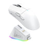ATTACK SHARK X11 Mouse Inalámbrico con Base de Carga RGB, Mouse Gamer Ultraligero para Juegos, 2.4 GHz/Bluetooth/USB-C de 3 Modos, 24000DPI, 5 Botones programables para PC/Mac (Blanco)
