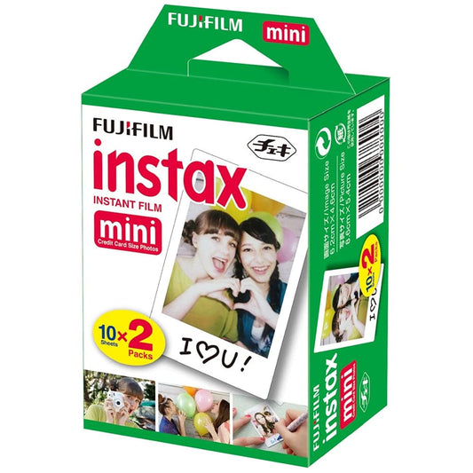 Fujifilm Instax Mini película 20 Estampados para Fuji 8 50s 25 7S 90 300, a Todo Color, Paquete Doble