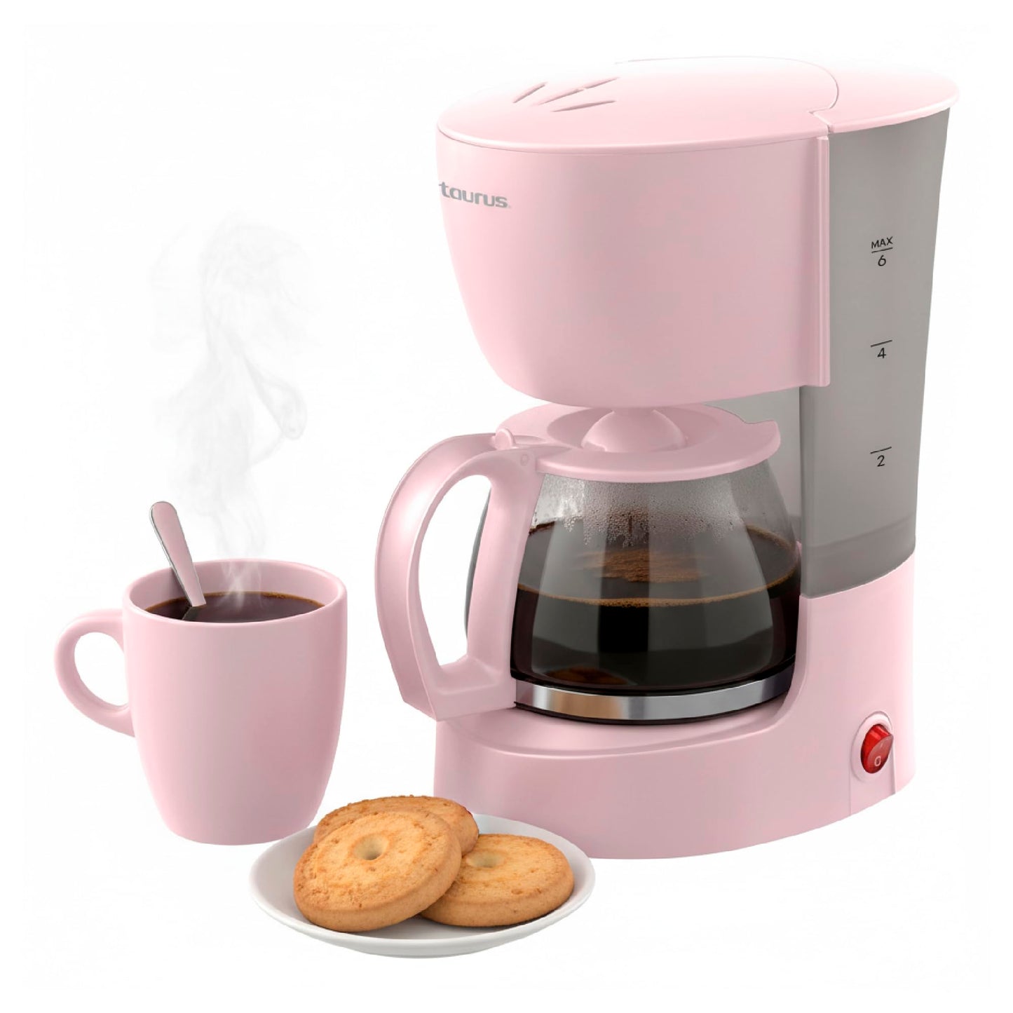 Taurus Cafetera Coffee Max 6 Ribbon Filtro Reutilizable Antigoteo Rosa
