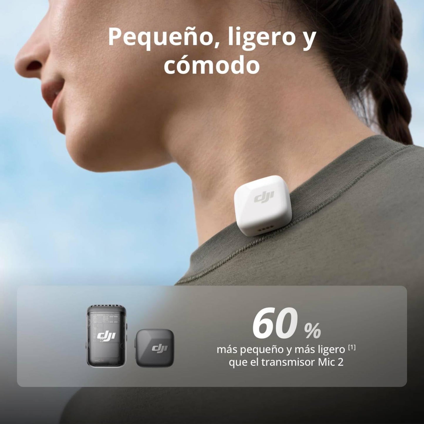 dji Mic Mini (2 TX + 1 RX), Audio Rico en Detalles, micrófono lavalier inalámbrico para cámara/Android, vlog para 2 Personas, producción en Equipo