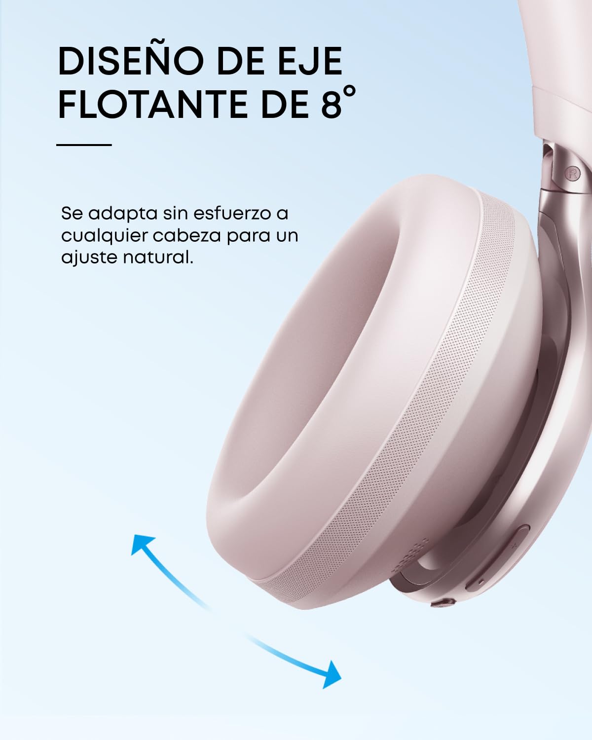 Soundcore by Anker Space One Audífonos Inalámbricos Diadema con Cancelación Activa Adaptativa, Reducción de Voz 2X más Fuerte, Audio Hi-Res, LDAC, hasta 40h, para Juegos, Gamer