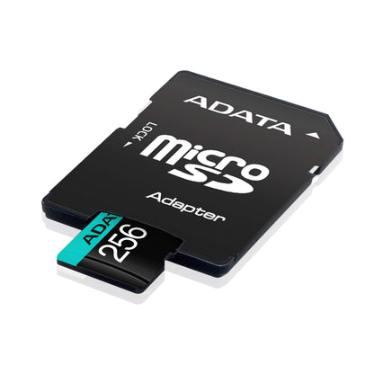 ADATA - Tarjeta de Memoria microSDXC/SDHC UHS-I (256 GB, con Adaptador, C10, U3, V30, 4K, A2, Micro SD, AUSDX256GUI3V30SA2-RA1)