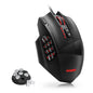 TERPORT S700 Mouse Gaming Alámbrico, Mouse Gamer con 18 Botones Programables, 16KDPI con 5 Niveles Ajustables, Iluminación RGB, Ratón Juegos con Peso Ajustable para Mano Media/Grande, para Win/Mac