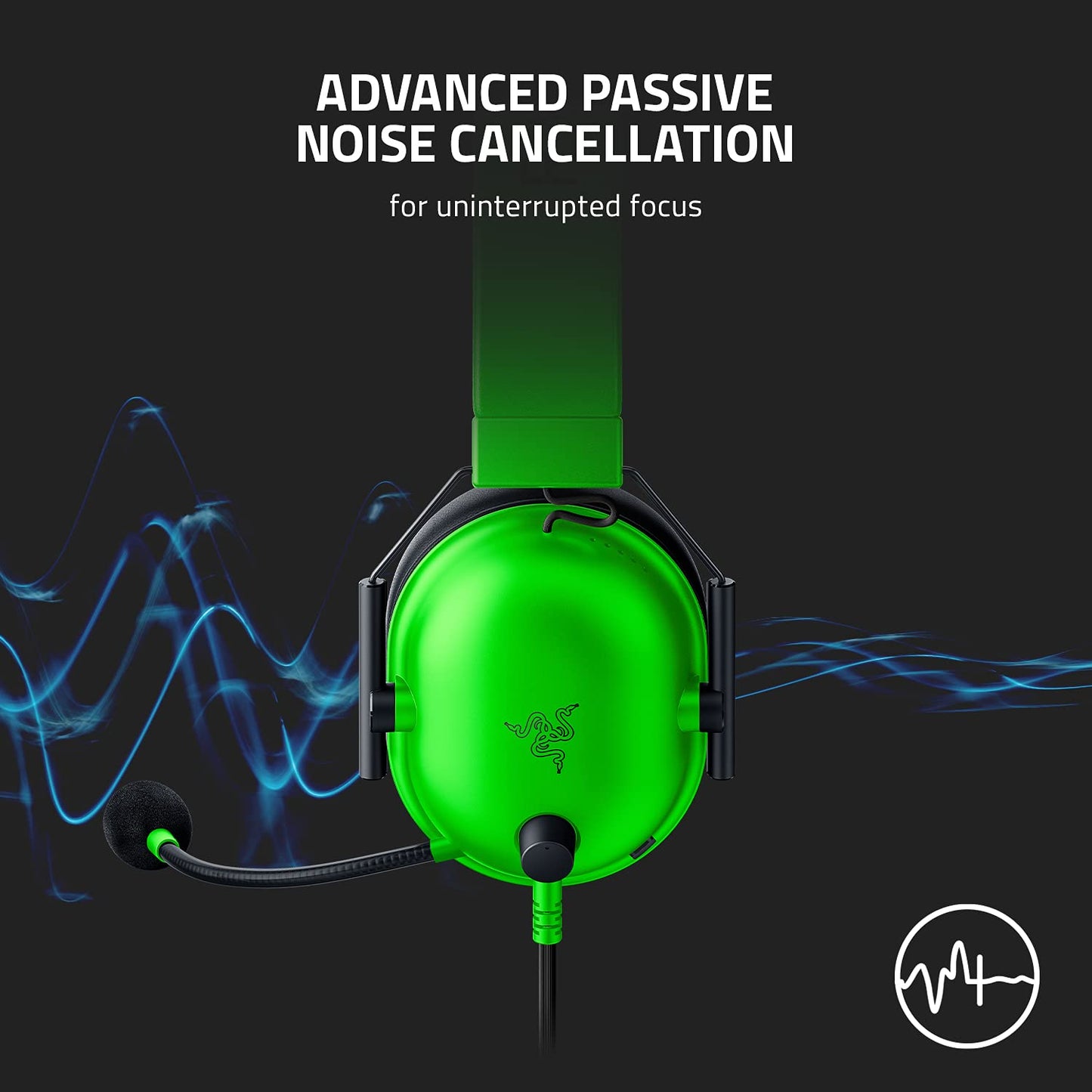 Razer BlackShark V2 X Gaming Headset: 7.1 Surround Sound - 50mm Drivers - Memory Foam Ear Cushions - For PC, PS5, PS4, Switch, Xbox One, Xbox Series X|S, Mobile - 3.5mm Audio Jack - Green
