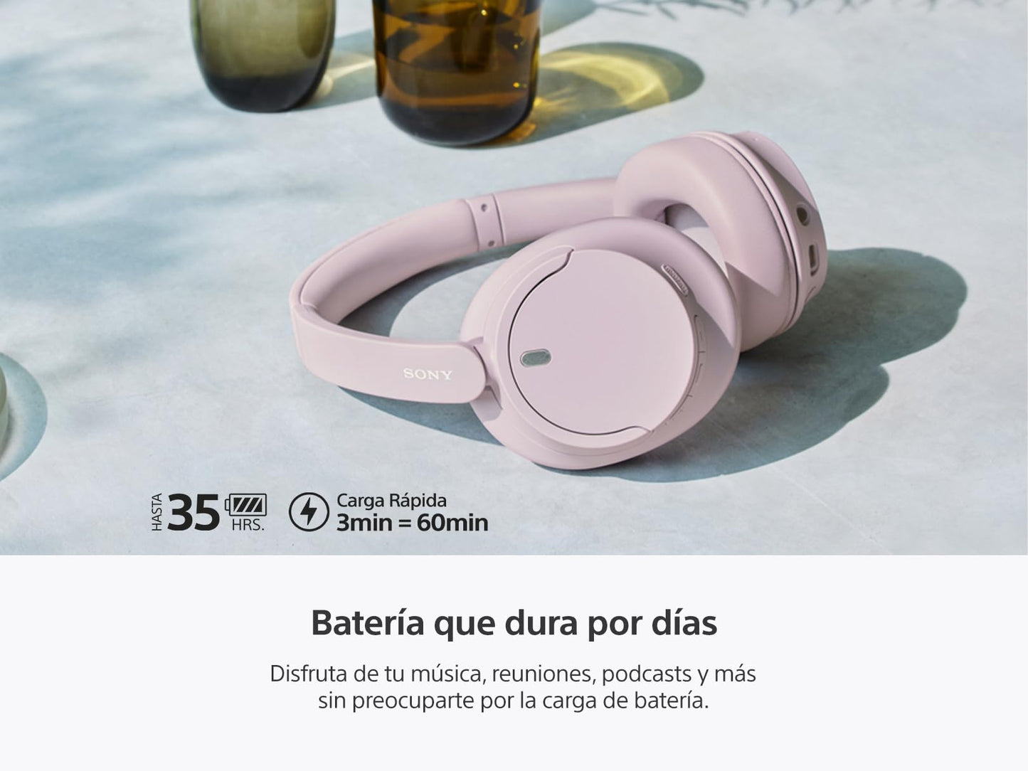Sony Audífonos inalámbricos WH-CH720N con Noise Canceling, Rosa (Versión Nacional)