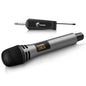 TONOR Micrófono Inalámbrico, Sistema de Micrófono Dinamico de Mano Inalámbrico de Metal UHF con Receptor Recargable, Salida de 1/4" para Amplificador, Sistema PA, Máquina de Karaoke, 60m, Gris