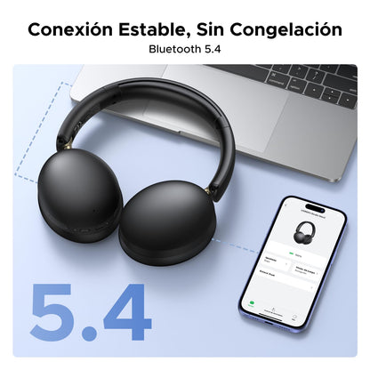 UGREEN Audífonos Inalámbricos Diadema con Micrófono, Auriculares Bluetooth 5.4 40mm Controladores, Audífonos Gamer 243g Ligero Cómodo de Llevar, 80 Horas de Reproducción,Conexión de 2 Dispositivos