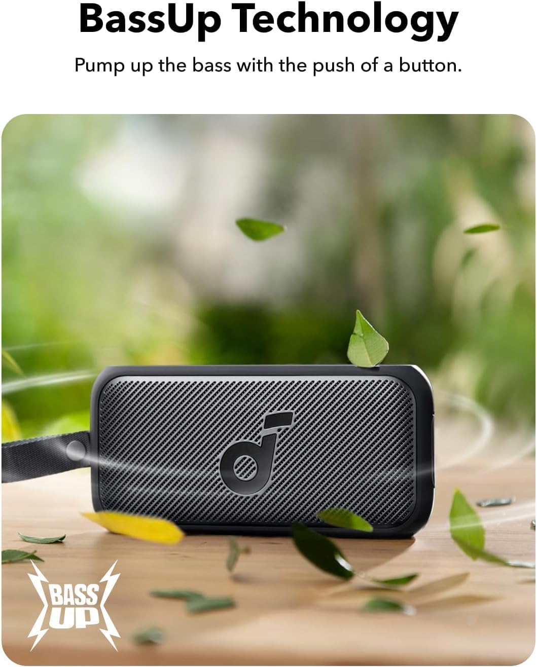 Soundcore by Anker Motion 300 Bocinas Portátiles Inalámbricas Bluetooth Hi-Res 30W, BassUp, SmartTune, 13h de Reproducción, IPX7, Ideal para Jardín, Camping y Senderismo