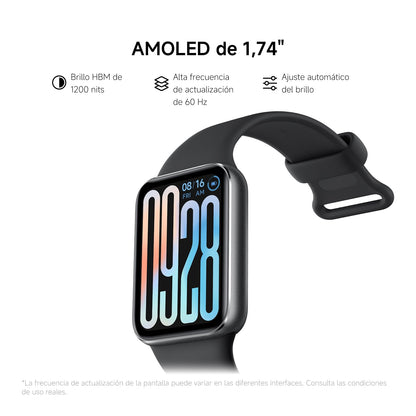 XIAOMI Band 9 Pro Smartwatch Negro - hasta 21 días de Batería, Pantalla AMOLED de 1.74", Compatible con Android y iOS, Marco de Aluminio, GPS y Brújula incorporados, +150 Modos de Entrenamiento