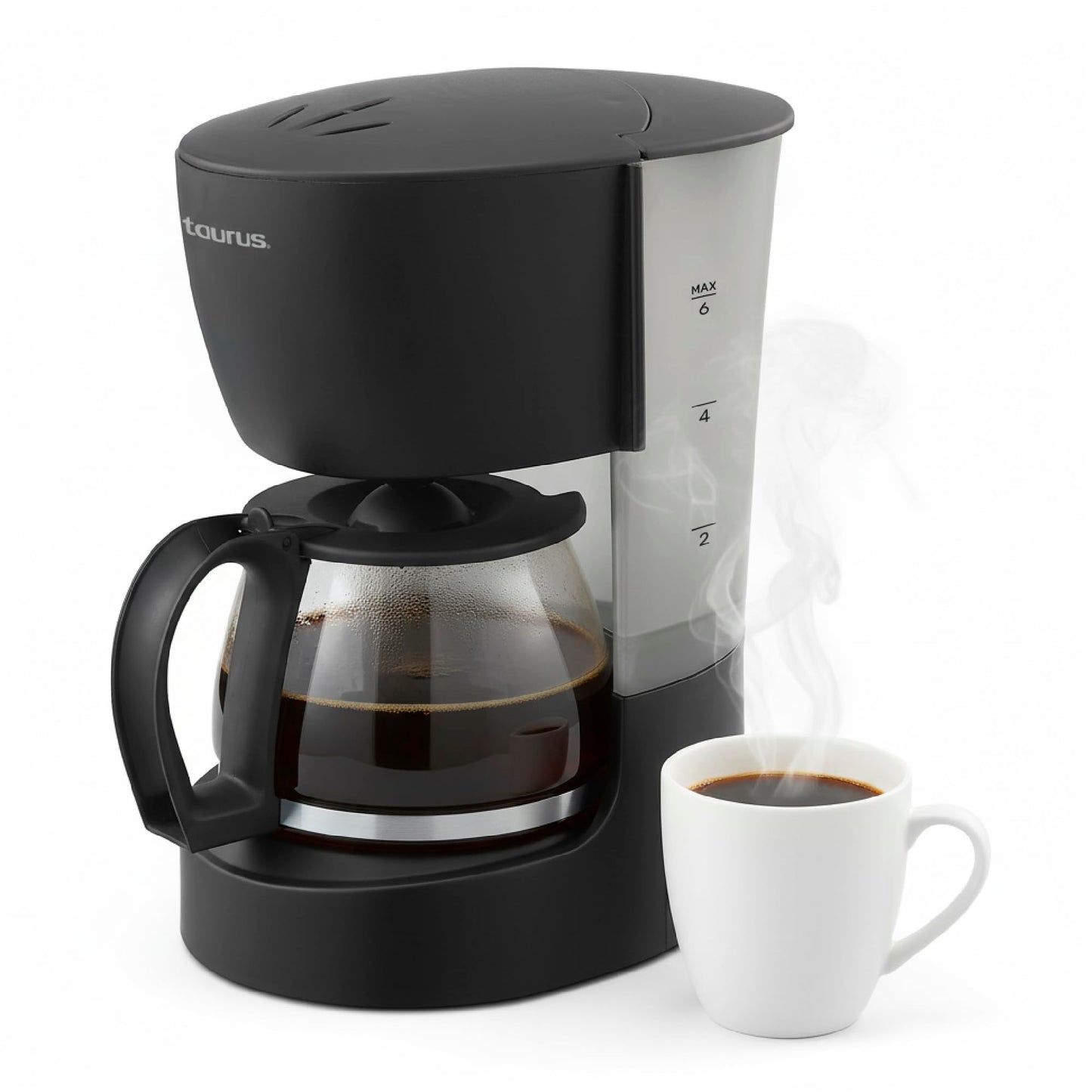 Taurus Cafetera de Goteo Coffee Max 6 Filtro Permanente Negro