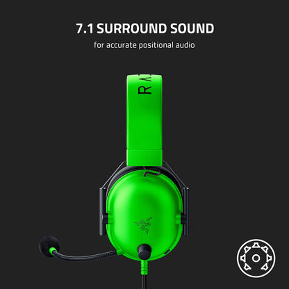 Razer BlackShark V2 X Gaming Headset: 7.1 Surround Sound - 50mm Drivers - Memory Foam Ear Cushions - For PC, PS5, PS4, Switch, Xbox One, Xbox Series X|S, Mobile - 3.5mm Audio Jack - Green
