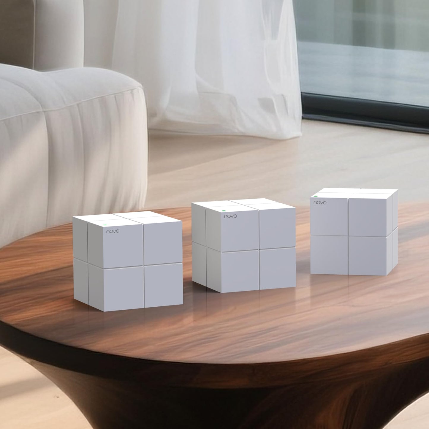 Tenda Nova WiFi Mesh System MW6 - Router WiFi de Malla AC1200, hasta 867 Mbps en 5 GHz, Red de Malla de Doble Banda Gigabit para 90 Dispositivos, Funciona con Alexa, 3-Pack