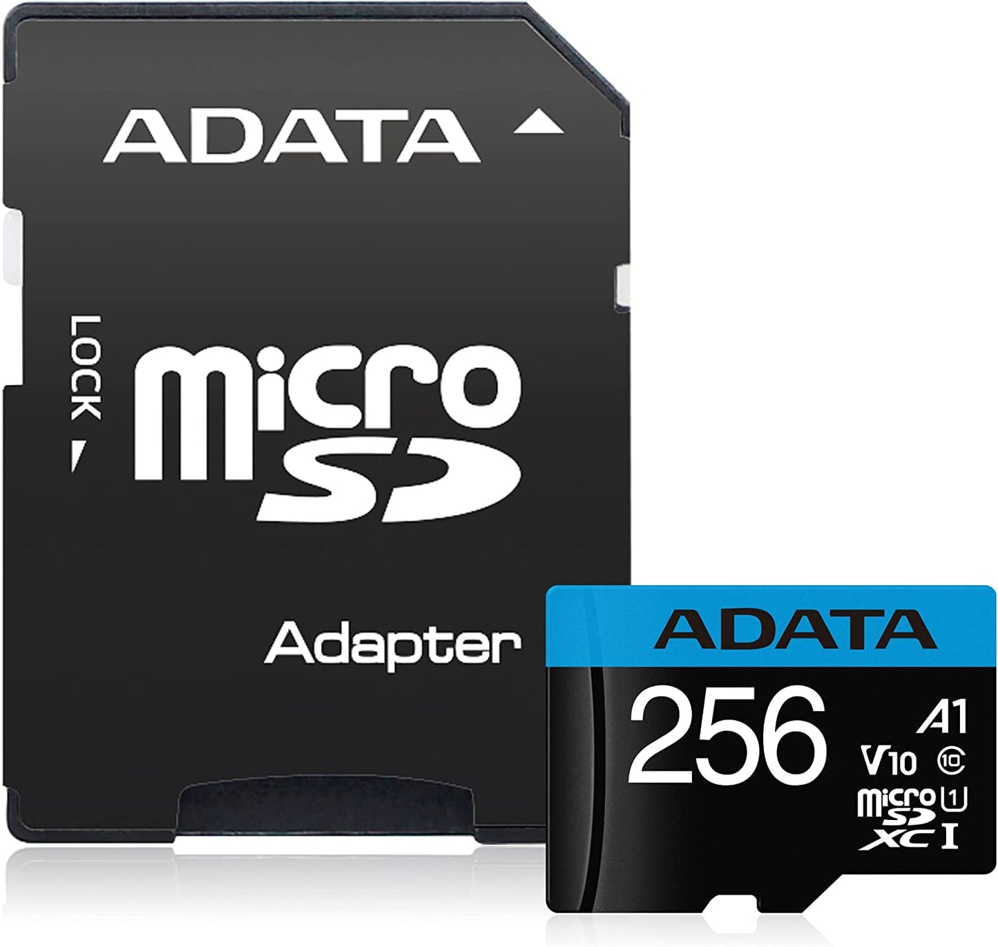 ADATA 256 GB Tarjeta de Memoria Micro SDXC con Adaptador Color Negro con Azul A1 (Clase 10)