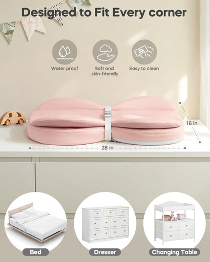Mamatepe Cambiador Plegable PU Impermeable Y Lavable Rosado