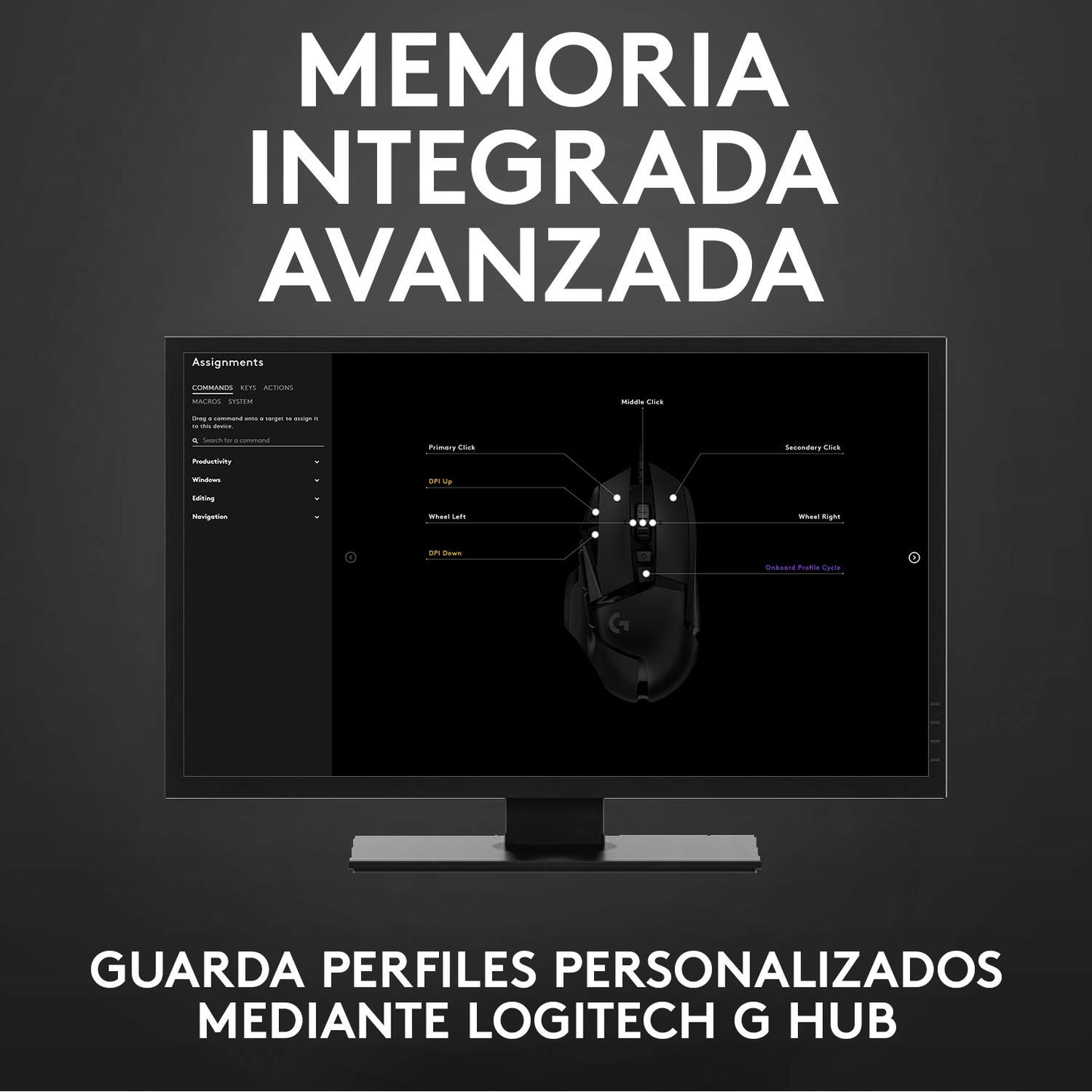 Logitech G502 Hero Mouse Gaming con Cable, Sensor Hero 25K, LIGHTSYNC RGB, Peso Ajustable, 11 Botones programables, Memoria integrada - Negro