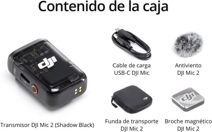 Dji Micrófono Inalámbrico Mic 2 Cancelación De Ruido Inteligente Shadow Black