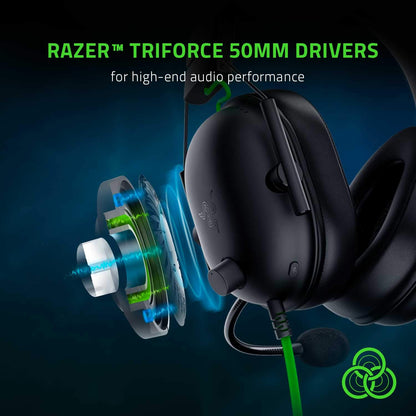 Razer BlackShark V2 X Auriculares para Juegos: Controladores De 50mm - Micrófono Cardioide - Espuma Viscoelástica - Auriculares Que Aíslan El Ruido - para PC, PS4, PS5, Switch - 3.5mm - Negro