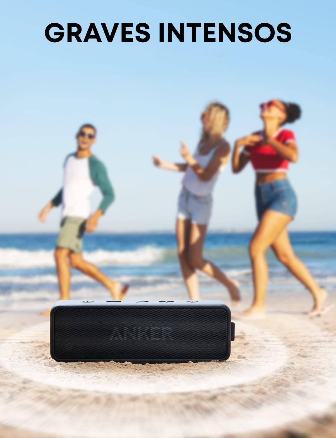 Soundcore Anker 2 Bocina Bluetooth Potente, hasta 24 Horas, protección contra el Agua IPX7, Graves enormes con Dos Controladores de Graves