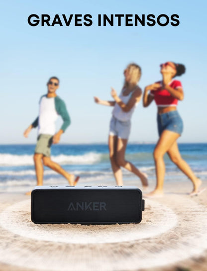 Soundcore Anker 2 Bocina Bluetooth Potente, hasta 24 Horas, protección contra el Agua IPX7, Graves enormes con Dos Controladores de Graves