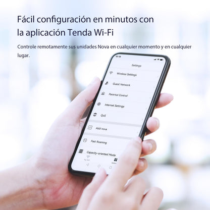 Tenda Nova WiFi Mesh System MW6 - Router WiFi de Malla AC1200, hasta 867 Mbps en 5 GHz, Cubre hasta 200㎡, Red de Malla de Doble Banda Gigabit para 90 Dispositivos, Funciona con Alexa, 2-Pack