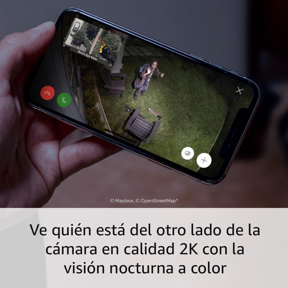 Ring Pro Cámara de seguridad exterior con luces y sirena inalábrica (Spotlight Cam Pro Battery)