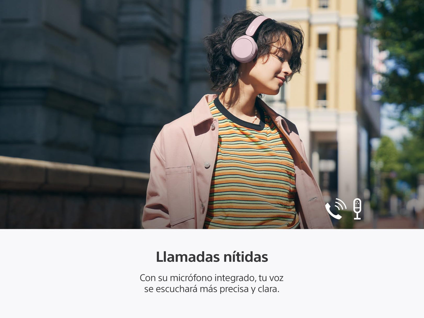 Sony Audífonos Inalámbricos de Diadema WH-CH520 Batería de Larga Duración Rosa