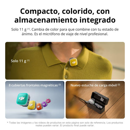dji Mic Mini 2 (2 TX + 1 RX móvil + Estuche de Carga), micrófono inalámbrico para móvil iPhone 17/16/15 y Android/Tableta/PC, conectar y Listo, batería de 90 h, transmisión hasta 300 m, Vlogs