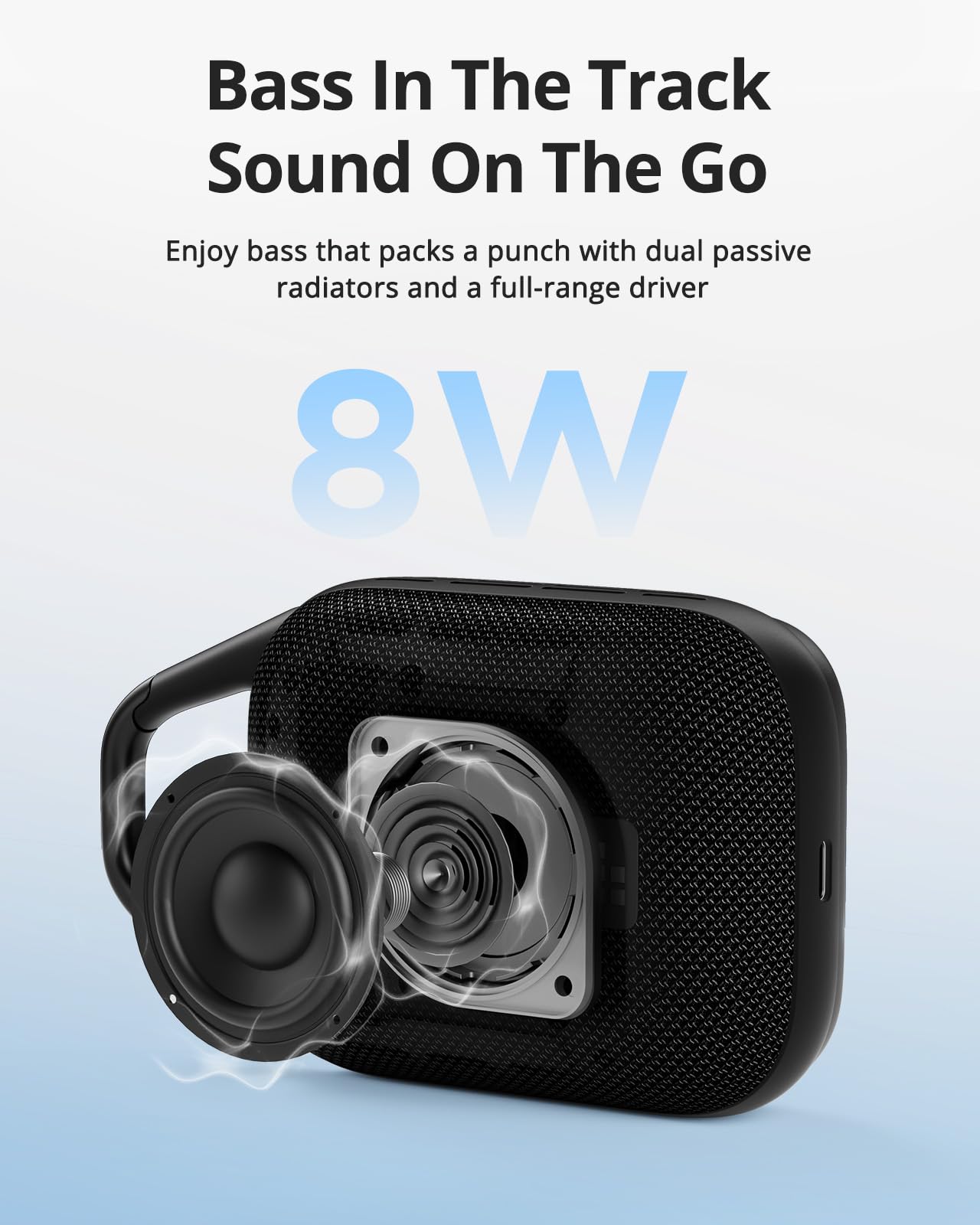 Tronsmart Bocina Bluetooth MIRTUNE H1 Altavoz Portátil IPX7 Negro