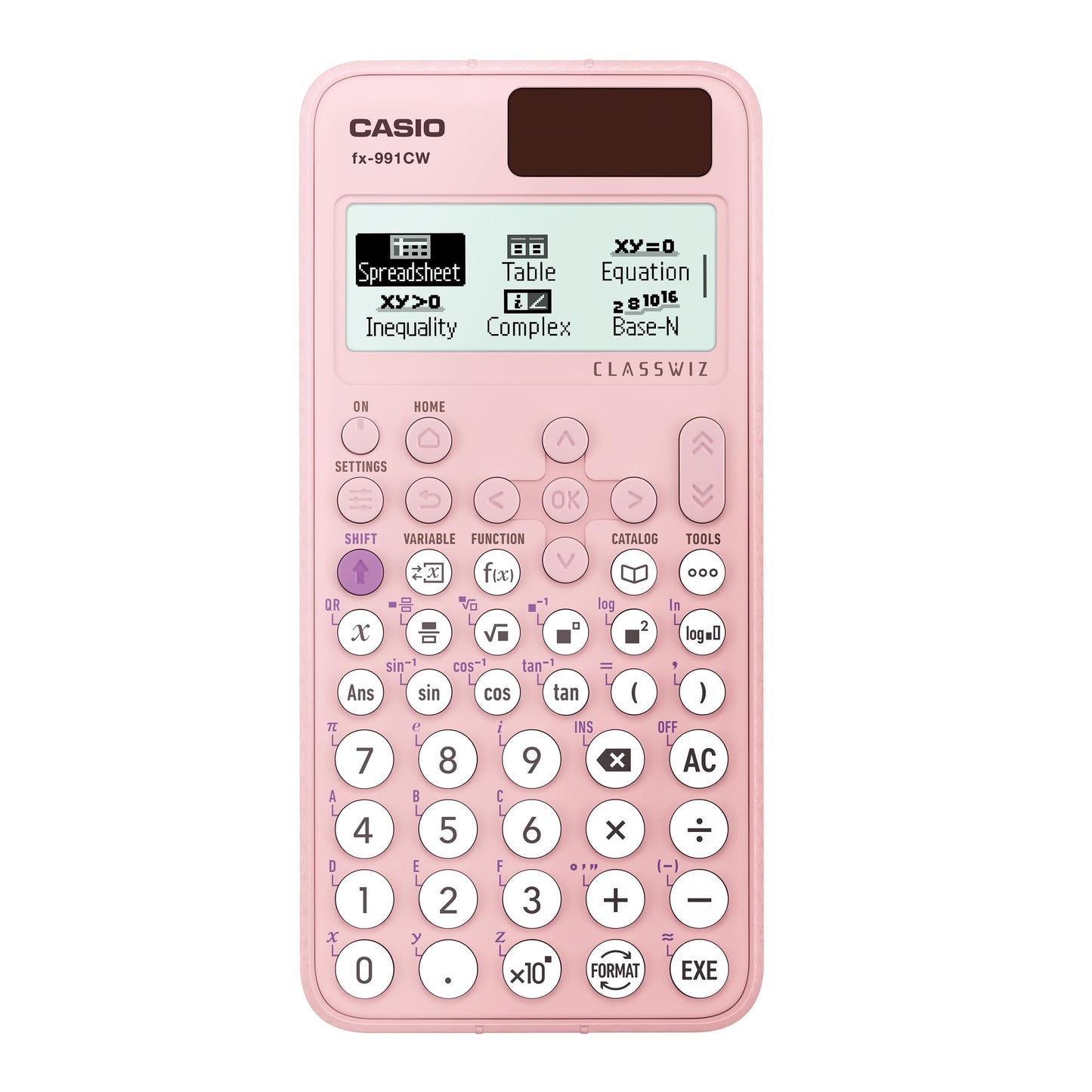 Casio Calculadora Científica fx-991CW ClassWiz, Color Rosa, +540 Funciones, Solar y Batería, Nivel Preparatoria y Universidad