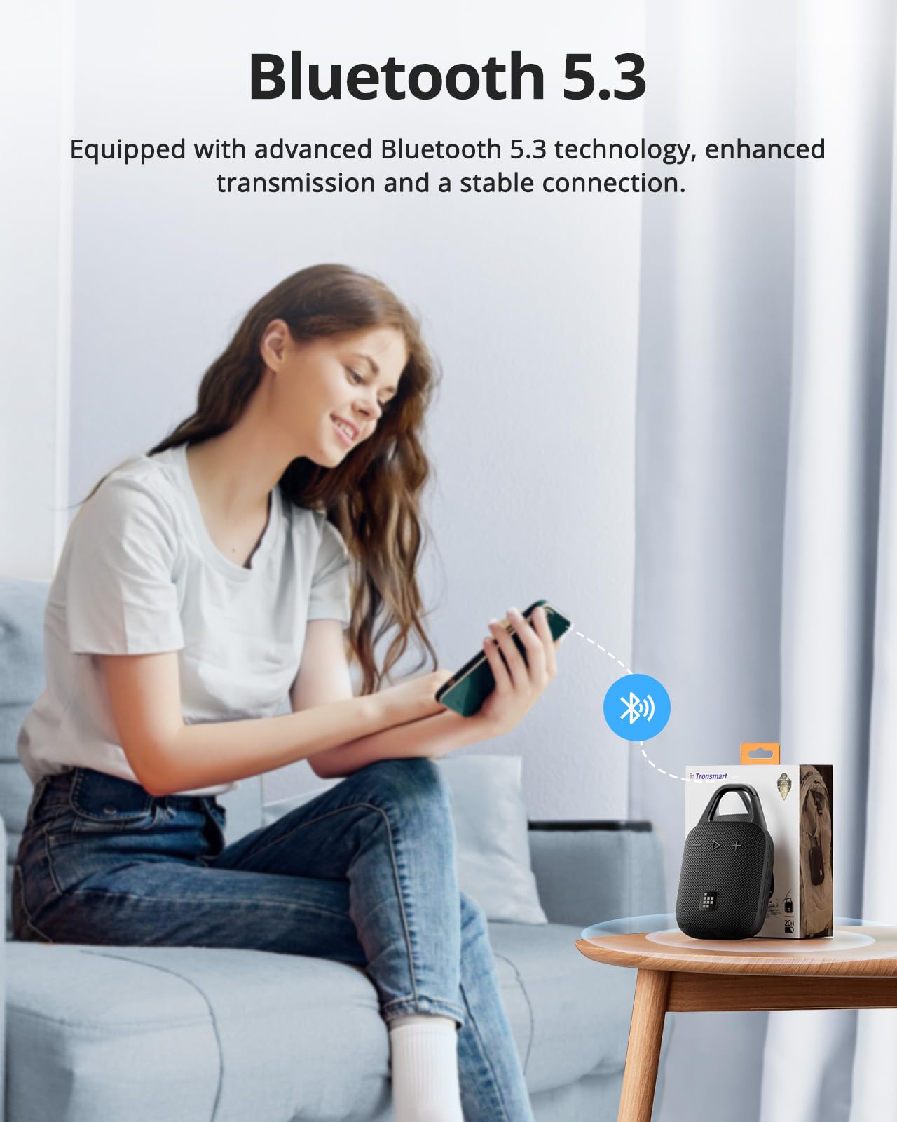 Tronsmart Bocina Bluetooth MIRTUNE H1 Altavoz Portátil IPX7 Negro