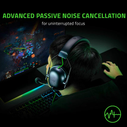 Razer BlackShark V2 X Auriculares para Juegos: Controladores De 50mm - Micrófono Cardioide - Espuma Viscoelástica - Auriculares Que Aíslan El Ruido - para PC, PS4, PS5, Switch - 3.5mm - Negro