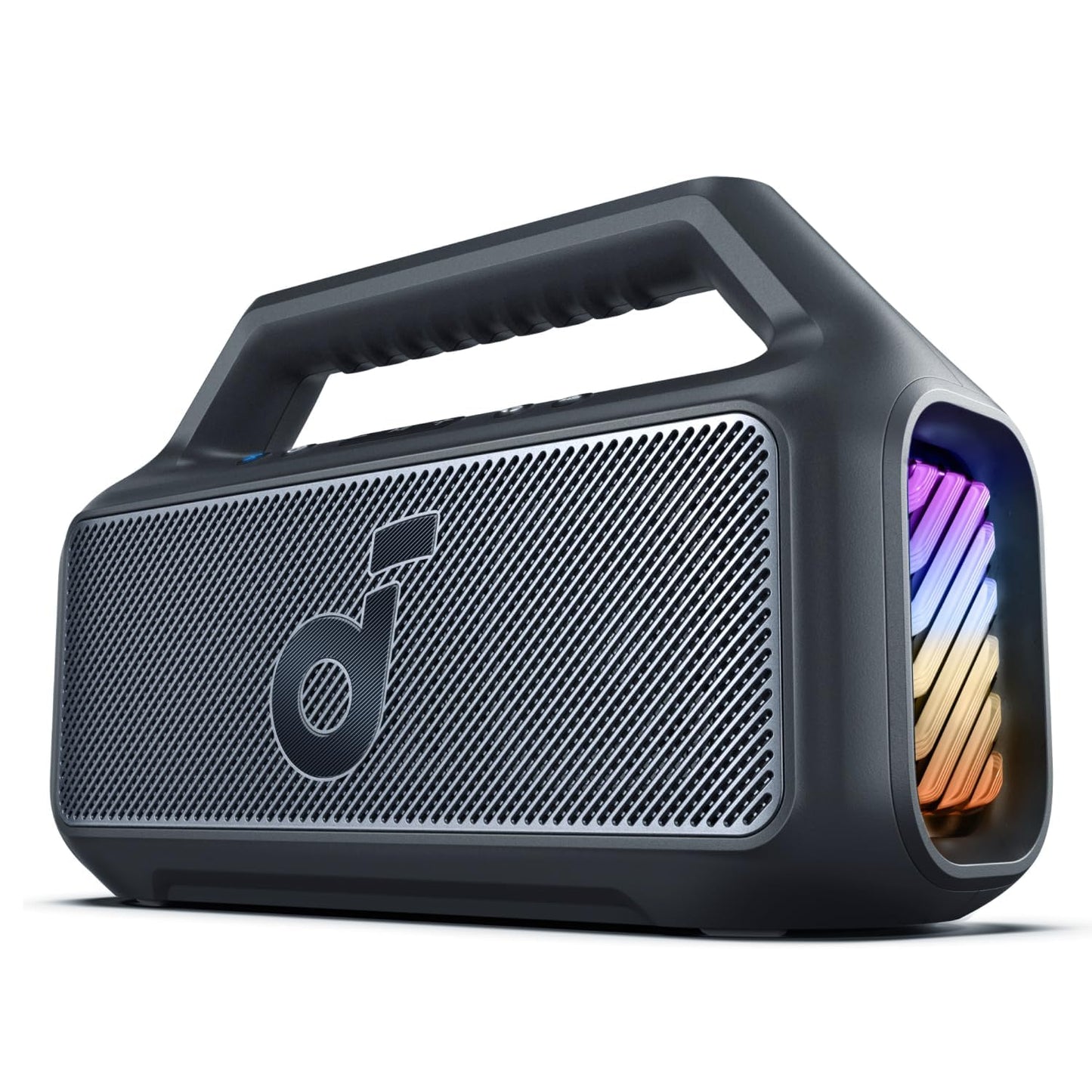 Soundcore by Anker Boom 2 Bocina Bluetooth Portatil, Hasta 24h de Reproducción, Potencia 80W RMS con BassUp, Sincroniza +100 Altavoces, IPX7 Flotante, Altavoz Inalámbrico, Party Box, Regalos para mamá