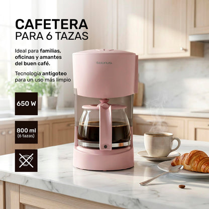 Taurus Cafetera Coffee Max 6 Ribbon Filtro Reutilizable Antigoteo Rosa
