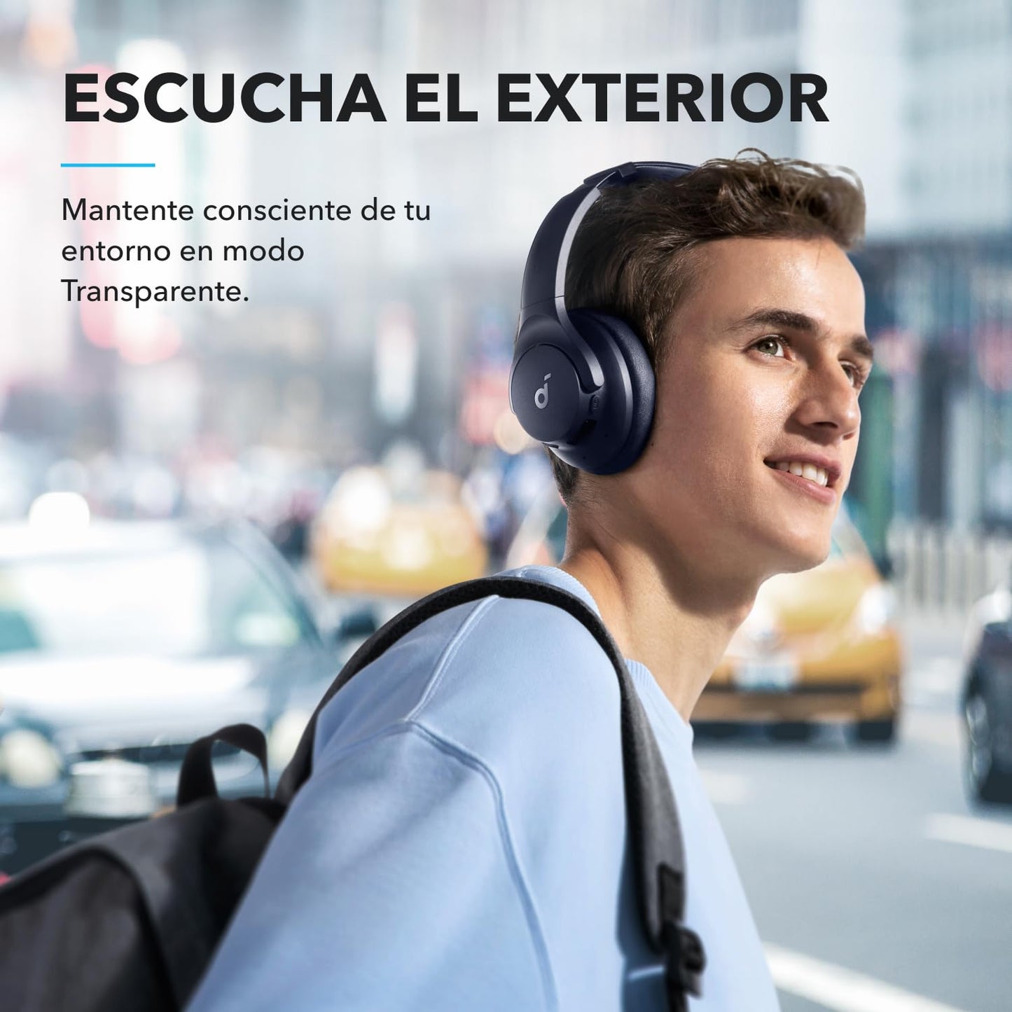 Soundcore by Anker Q20i Audifonos Inalambricos Diadema, hasta 60h Reproducción, Carga Rápida, Cancelación Activa de Ruido, Hi-Res, Bajos Potentes, Modo Transparencia, para Juegos, Gamer