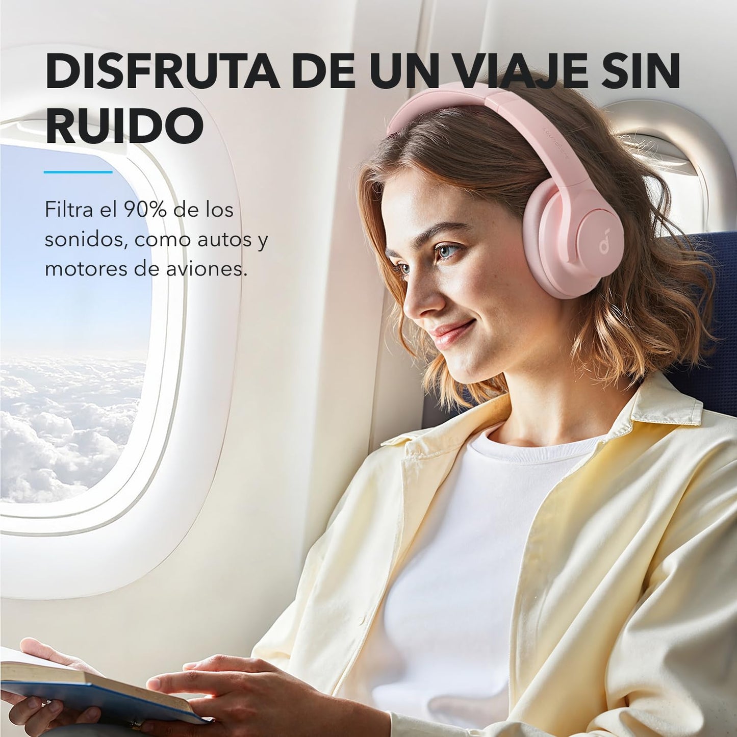 Soundcore by Anker Q20i Audifonos Inalambricos Diadema, hasta 60h Reproducción, Carga Rápida, Cancelación Activa de Ruido, Hi-Res, Bajos Potentes, Modo Transparencia, para Juegos, Gamer