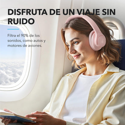 Soundcore by Anker Q20i Audifonos Inalambricos Diadema, hasta 60h Reproducción, Carga Rápida, Cancelación Activa de Ruido, Hi-Res, Bajos Potentes, Modo Transparencia, para Juegos, Gamer