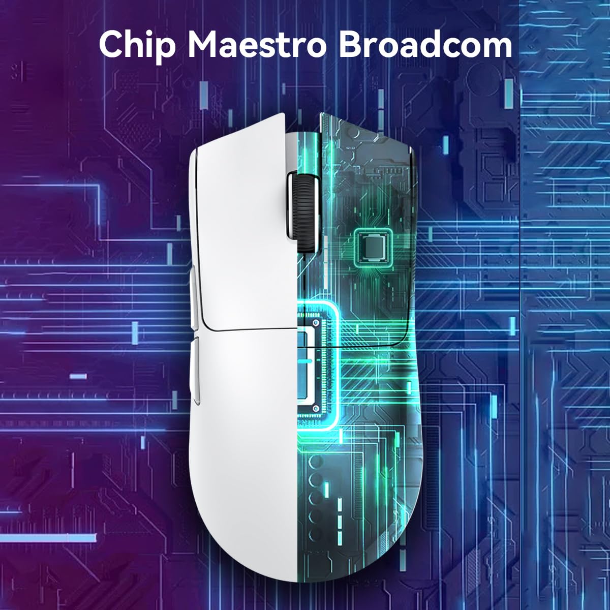ATTACK SHARK X11 Mouse Inalámbrico con Base de Carga RGB, Mouse Gamer Ultraligero para Juegos, 2.4 GHz/Bluetooth/USB-C de 3 Modos, 24000DPI, 5 Botones programables para PC/Mac (Blanco)