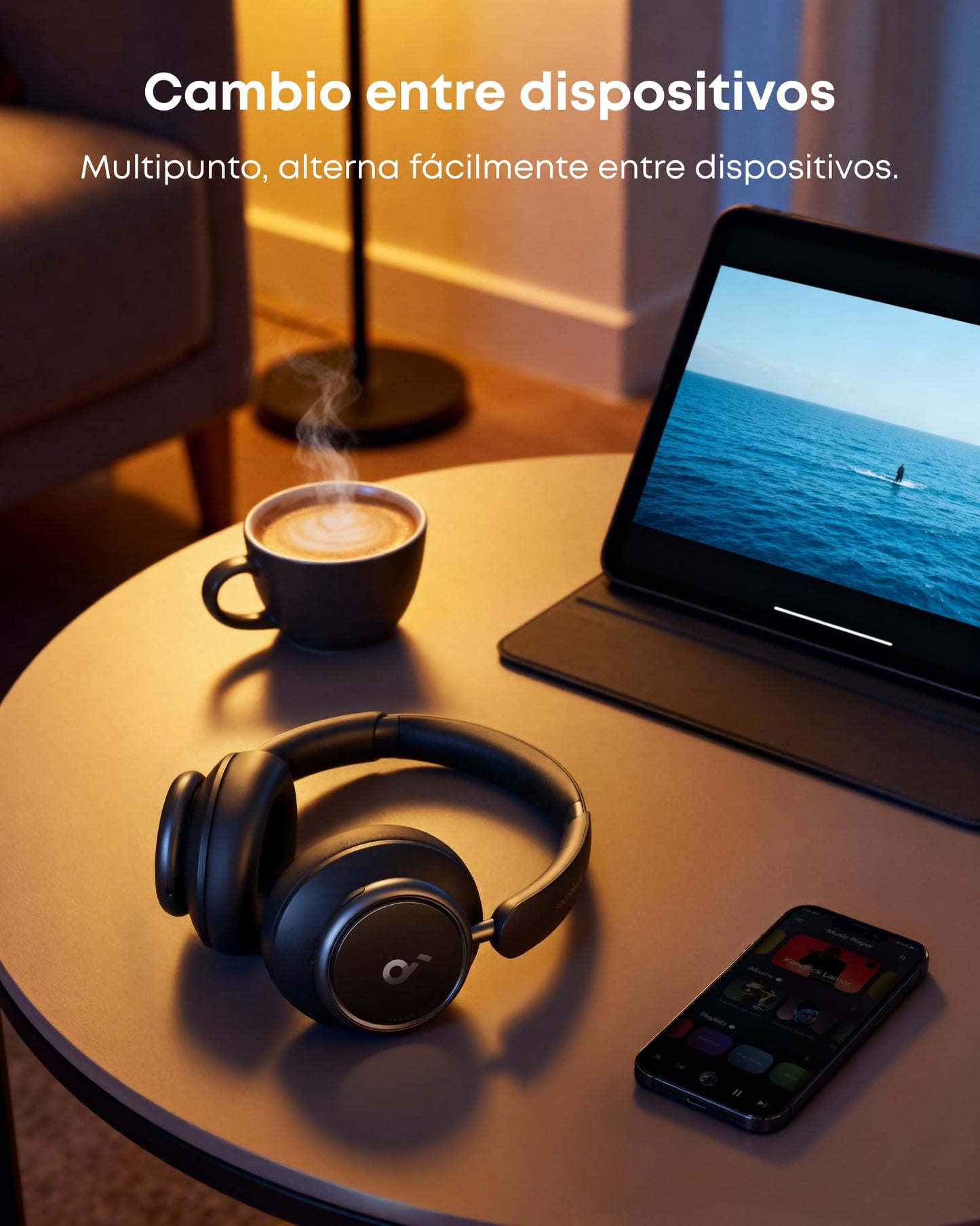Soundcore Space Q45 Audifonos Inalambricos Diadema con ANC Adaptativa hasta 98%, hasta 50h Reproducción, Carga Rápida, Audio Hi-Res LDAC, App, Ajuste Cómodo, para Juegos, Gamer, Regalos para mamá