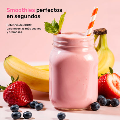 TAURUS HALEY RIBBON | Licuadora 500W* de 4 Velocidades | Vaso de plástico 1.65L* | Sistema Easy Fit Seguro y Duradero | Cuchillas desmontables | Potencia y Control para Preparar Smoothies, Salsas...