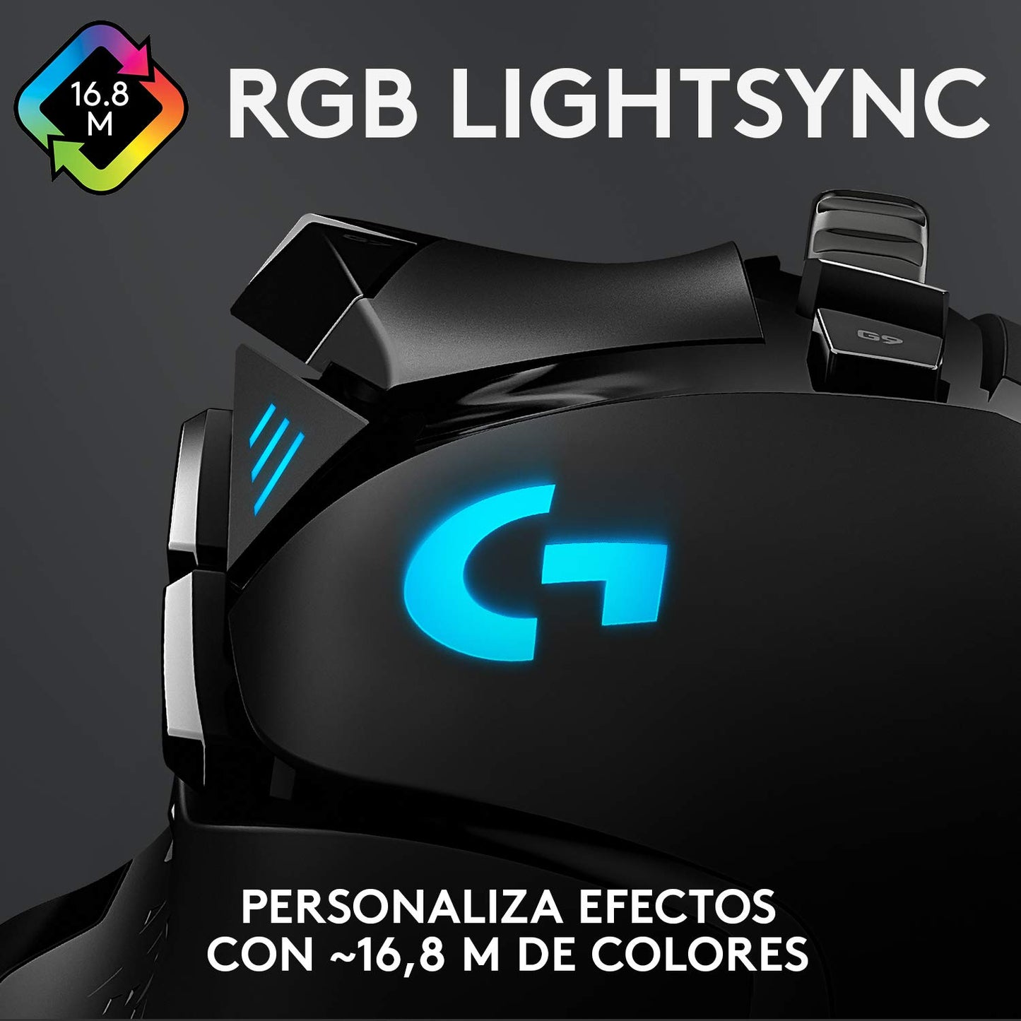 Logitech G502 Hero Mouse Gaming con Cable, Sensor Hero 25K, LIGHTSYNC RGB, Peso Ajustable, 11 Botones programables, Memoria integrada - Negro