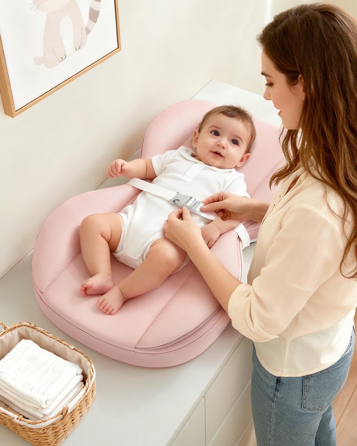 Mamatepe Cambiador Plegable PU Impermeable Y Lavable Rosado
