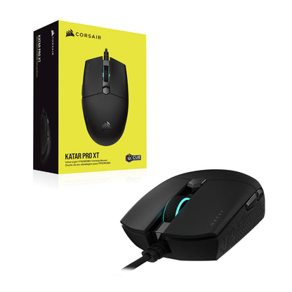 Corsair KATAR PRO XT Ratón de Juego FPS Ultraligero con Cable - 18,000 DPI - Forma Simétrica Compacta - Botones Quickstrike - Compatible con iCUE - PC, Mac, PS5, PS4, Xbox - Negro
