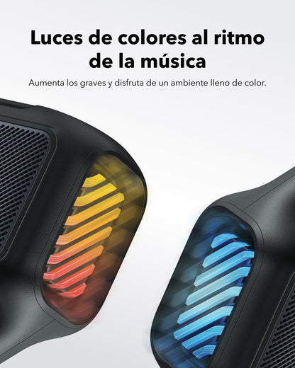 Soundcore by Anker Boom 2 Bocina Bluetooth Portatil, Hasta 24h de Reproducción, Potencia 80W RMS con BassUp, Sincroniza +100 Altavoces, IPX7 Flotante, Altavoz Inalámbrico, Party Box, Regalos para mamá