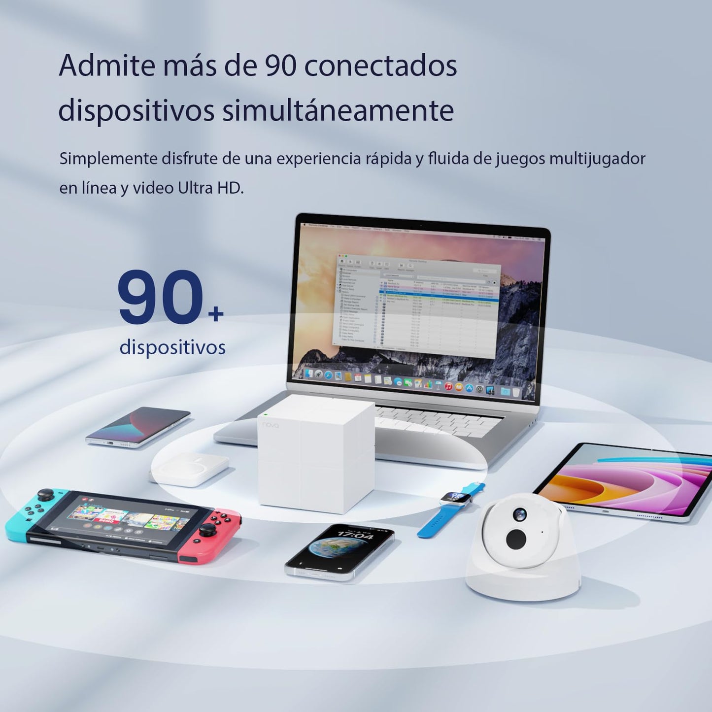Tenda Nova WiFi Mesh System MW6 - Router WiFi de Malla AC1200, hasta 867 Mbps en 5 GHz, Cubre hasta 200㎡, Red de Malla de Doble Banda Gigabit para 90 Dispositivos, Funciona con Alexa, 2-Pack