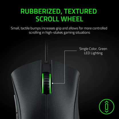 Razer DeathAdder Essential - Mouse para Gaming con Sensor óptico de 6400 dpi, 5 Botones programables, interruptores mecánicos, empuñaduras Laterales de Goma, Color Negro