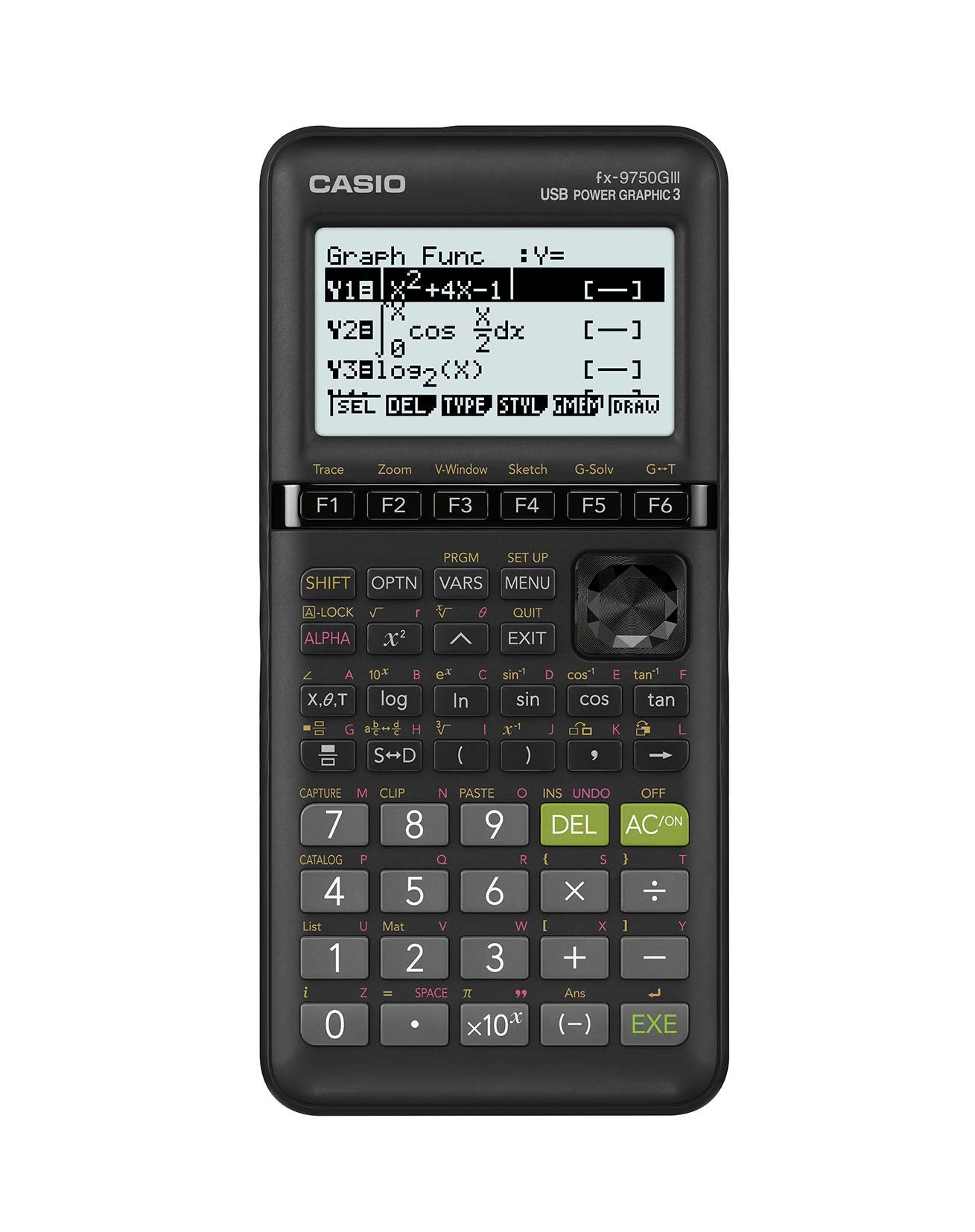 Casio fx-9750GIII, calculadora gráfica estándar, visualización de Libro de Texto Pyton y Natural, Color Negro