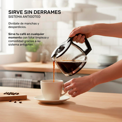 Taurus Cafetera de Goteo Coffee Max 6 Filtro Permanente Negro